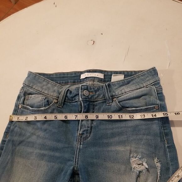 Distressed Eunina Low Rise Skinny Ankle Jeans size 7 - Picture 12 of 14